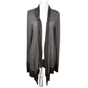 Anthropologie Splendid Womens Striped Flyaway Open Front Cardigan X-Large